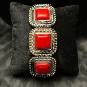 Red & Silver Stretch Bracelet